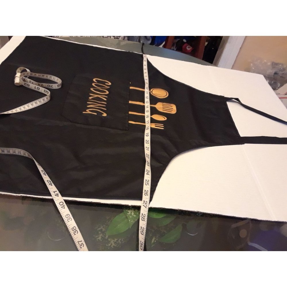 Cooking apron black with gold or white logo bundle of 2 Images May Vary - Picture 8 of 9